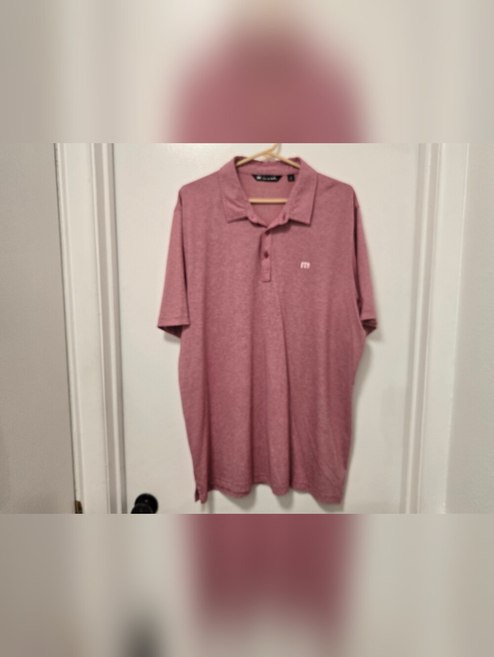 Travis Mathew Mens Sz XXL Pink Striped Short Sleeve Golf Polo Shirt